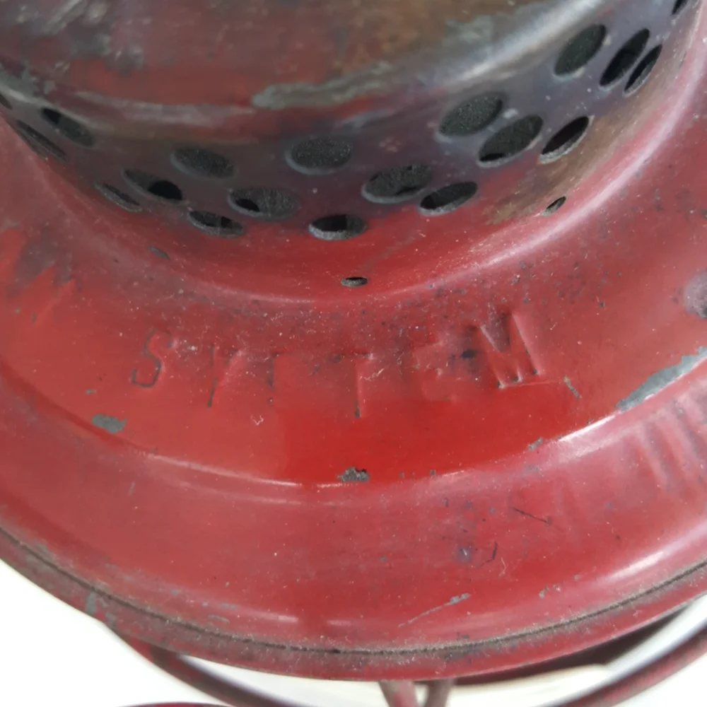 Lantern Railroad Red Electric Vintage Metal Handlan St. Louis Patio Deck